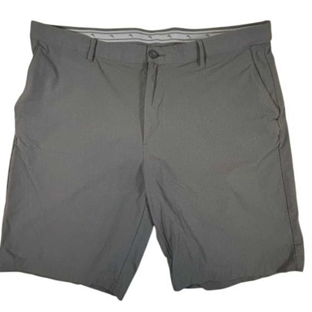 Tommy Bahama Men's Dark Gray Performance Flat Front Shorts 40 Inseam 9"